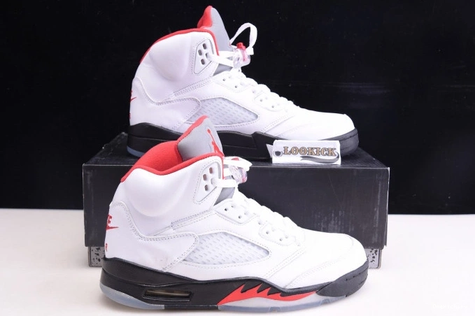 One Kick Red Retro Silver Fire (2020) Air Jordan 5 Tongue DA1911-102 0811